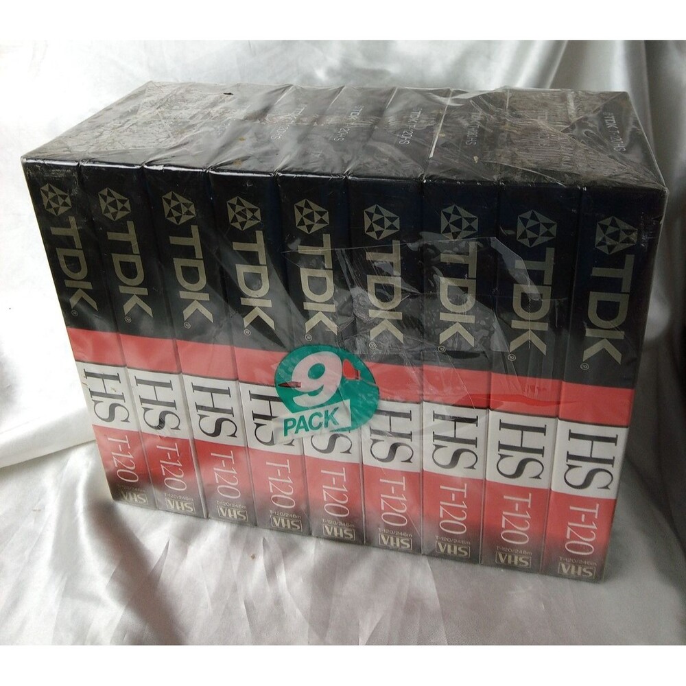TDK VHS TAPES HS T-120 PACK OF 9